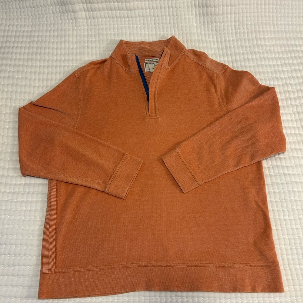 Jos. A. Bank Orange and Blue Quarter-Zip Pullover men’s size XL
